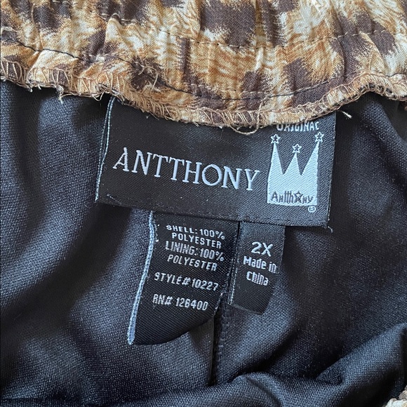 Antthony Leopard Print Midi Skirt Women’s 2X Brown Leopard Print A-Line Flowy - Picture 3 of 7